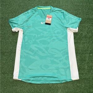 Nike Court Dri-Fit Advantage Tennis Top Shirt Teal White DX5538-392 Men Large